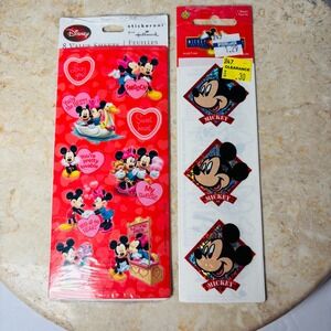 Vintage Disney Mikey Minnie Mouse Sticker‎ Lot Hallmark Valentine NOS
